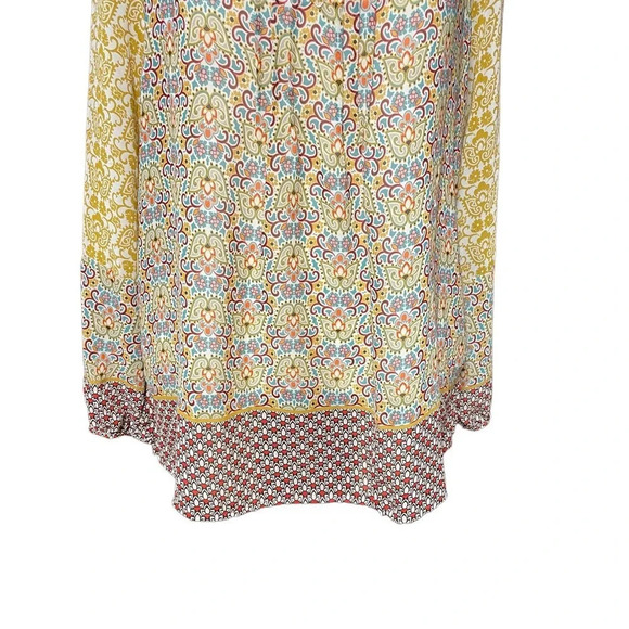 MiracleBody by MiracleSuit Floral Peasant Blouse Yellow Multi Size Large - Picture 3 of 9